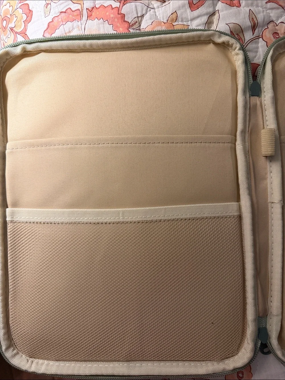 Mint Gingham Tablet Sleeve with Front Pocket